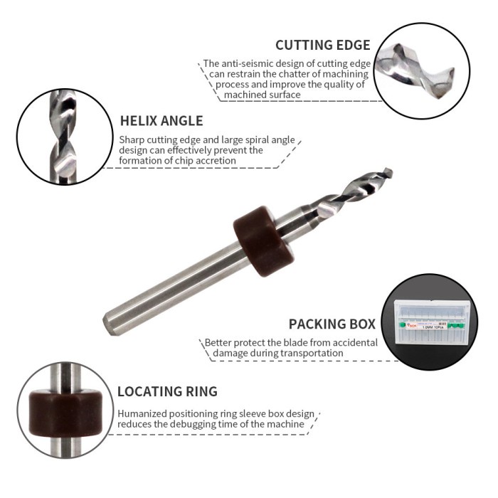 Isi 10 Pcs Mata Bor CNC Router Drill Bit Tungsten Untuk Bor PCB KAYU