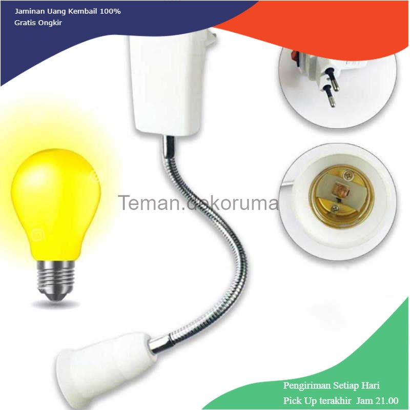 TD - LMP MING&amp;BEN Fitting Lampu Bohlam Adjustable EU Plug 240V E27 with Switch - SN3851