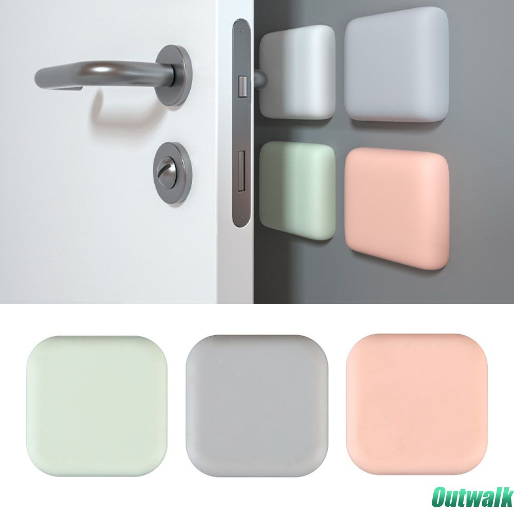 ღ Anti-Tabrakan Stiker Dinding Tebal Handle Pintu Pad Silikon Penyangga Handle Pintu Kunci Dinding Bisu Shockproof Pelindung Kecelakaan pad Alat Rumah Tangga