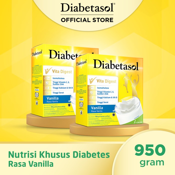 

[ COD ] Diabetasol Jumbo Vanilla 950g - 2 Pcs