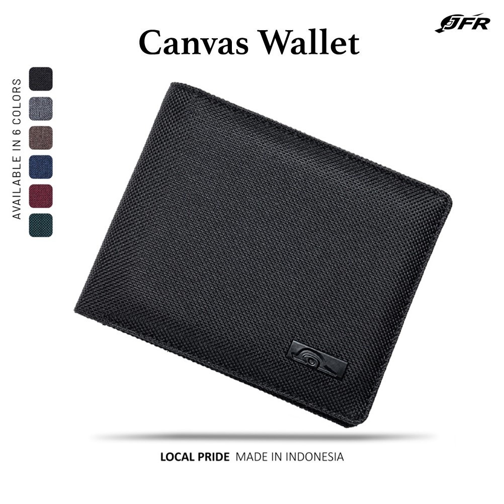Dompet Pria Bahan Kulit Original Canvas Casual JFR Jennifer Wallet JP07