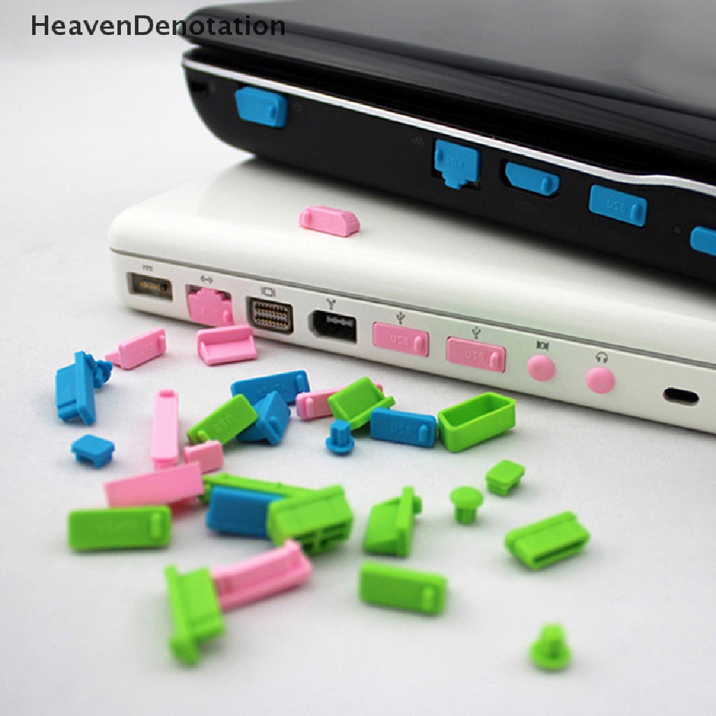[HeavenDenotation] Silikon Lembut Anti Debu Plug Protect Set Untuk MacBook 2022 Air13.6 M2 A2681 Pro 14 16 inch M1 Pro/M1 max A2442 A2485 A2338 A2337 HDV