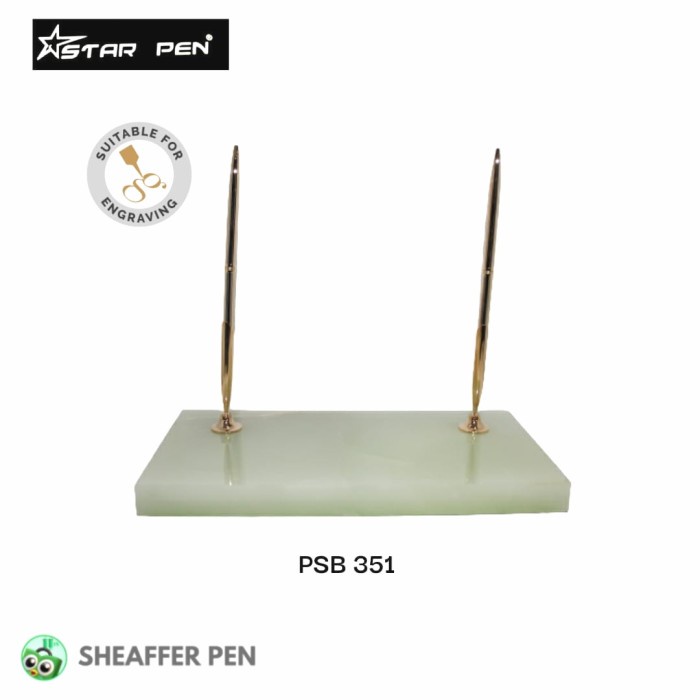 

Terlaris Star Pen Onyx Pen Stand With Doble Metal Holders & Metal Pens