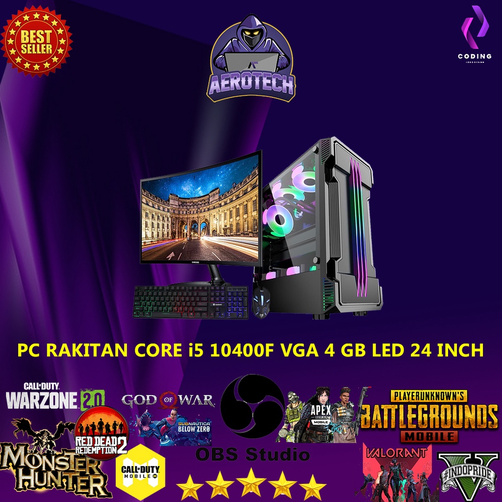 PC RAKITAN GAMING I5 10400F | RAM 32 GB | VGA 8 GB | LED 27 INCH FULL APLIKASI SIAP PAKAI