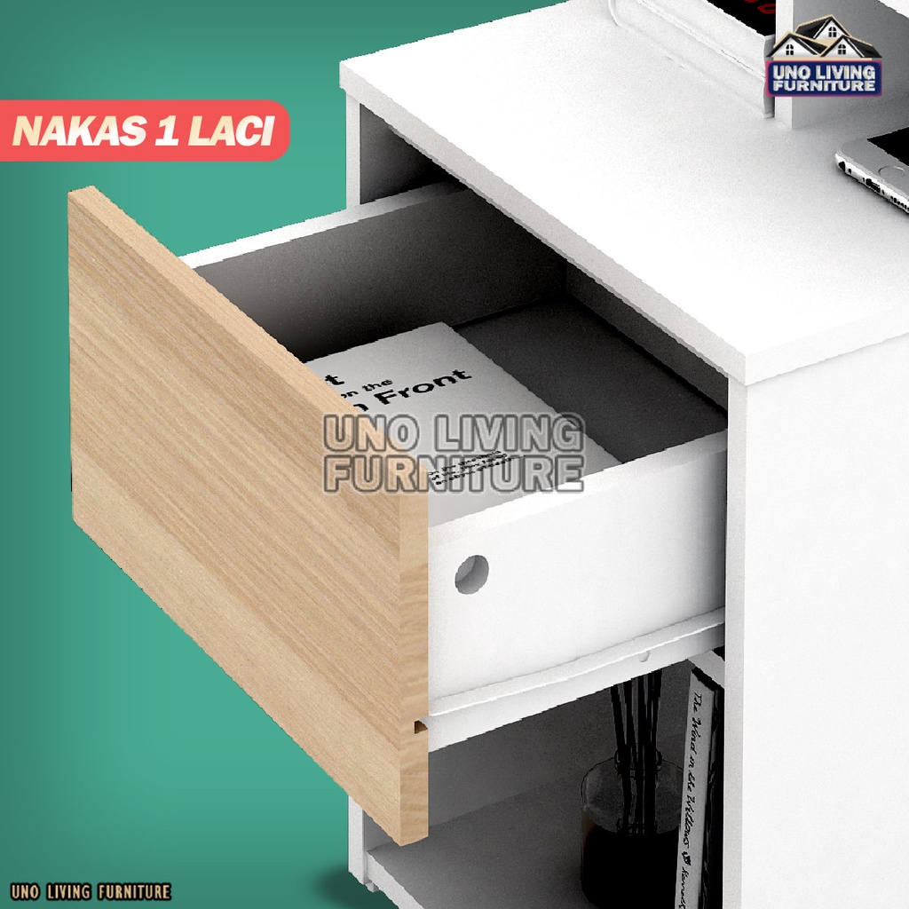 MEJA NAKAS MINI NAKAS 1L KINGDOM NAKAS 1 LACI BEDSIDE TABLE MEJA KAMAR TIDUR MINIMALIS MEJA NAKAS MINIMALIS