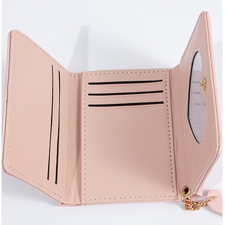 DOMPET LIPAT WANITA MURAH KECIL PENDEK PREMIUM MINI IMPORT SIMPLE FASHION KULIT PINK BISGSKY WA649P3 LUCU CEWEK KOREA CEWEK BRANDED BATAM KARTU UANG KOIN