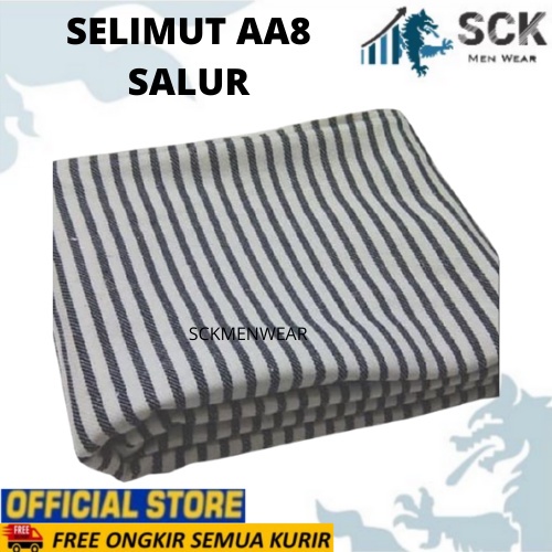 Selimut Garis AA8 / Selimut Putih Salur Rumah Sakit / Perlengkapan Rumah GROSIR