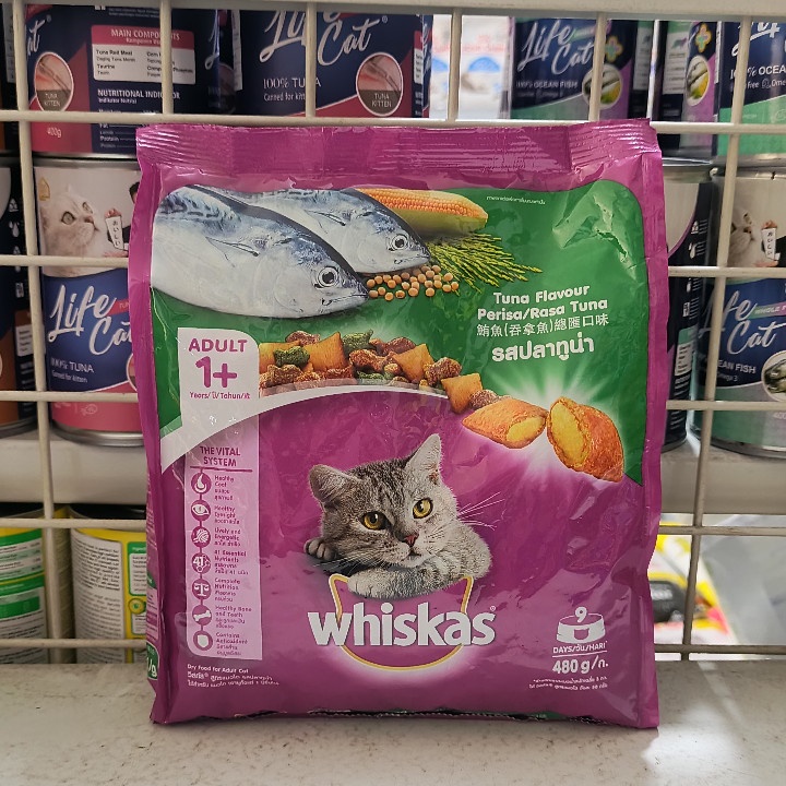 Makanan Kucing Whiskas Tuna Flavour Adult Kemasan 480G