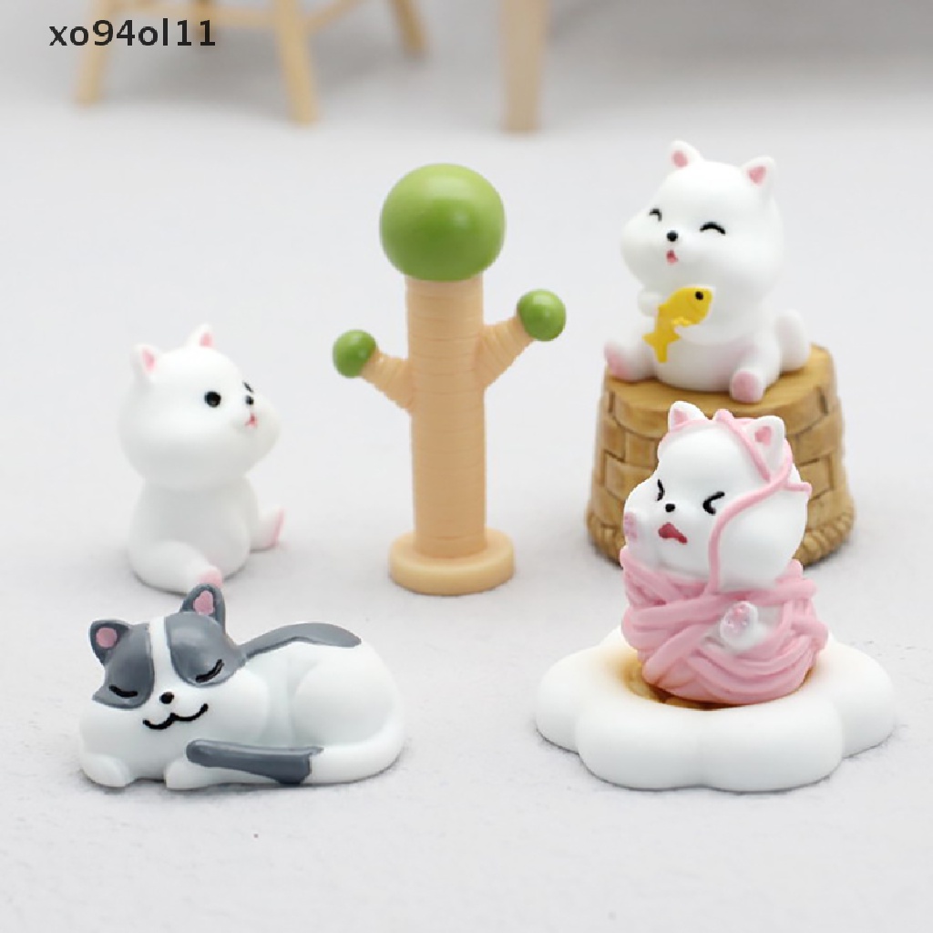 Xo Miniatur Kucing Patung Model Peri Lanskap Mikro Dekorasi Taman Mainan Anak DIY Berkebun Ornamen OL