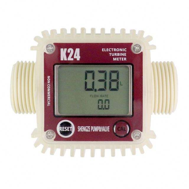 Digital LCD Flow Meter K-24 Turbine Fuel 1 inch for Chemical Liquid K24