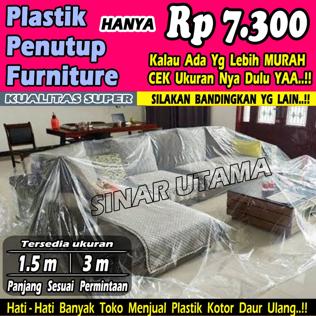 Plastik Besar Jumbo Serbaguna Penutup Furniture Tutup Funitur Perabotan Saat Renovasi / Pindahan Rumah Bungkus Barang Plastik Anti Debu dan Air F