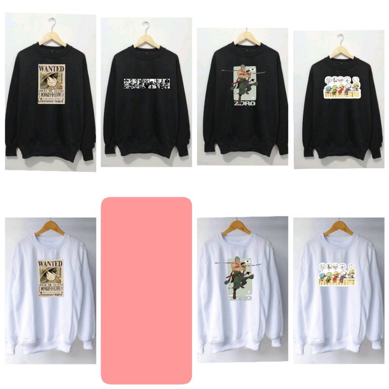Crewneck Sweater Anime One Piece Sweater Pria Sweater Premium Sweater Sablon Sweater Printing Baju L
