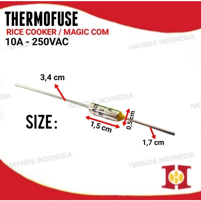 Thermofuse Fuse 10A 250V Magic Com Thermal Termofuse - 50pcs