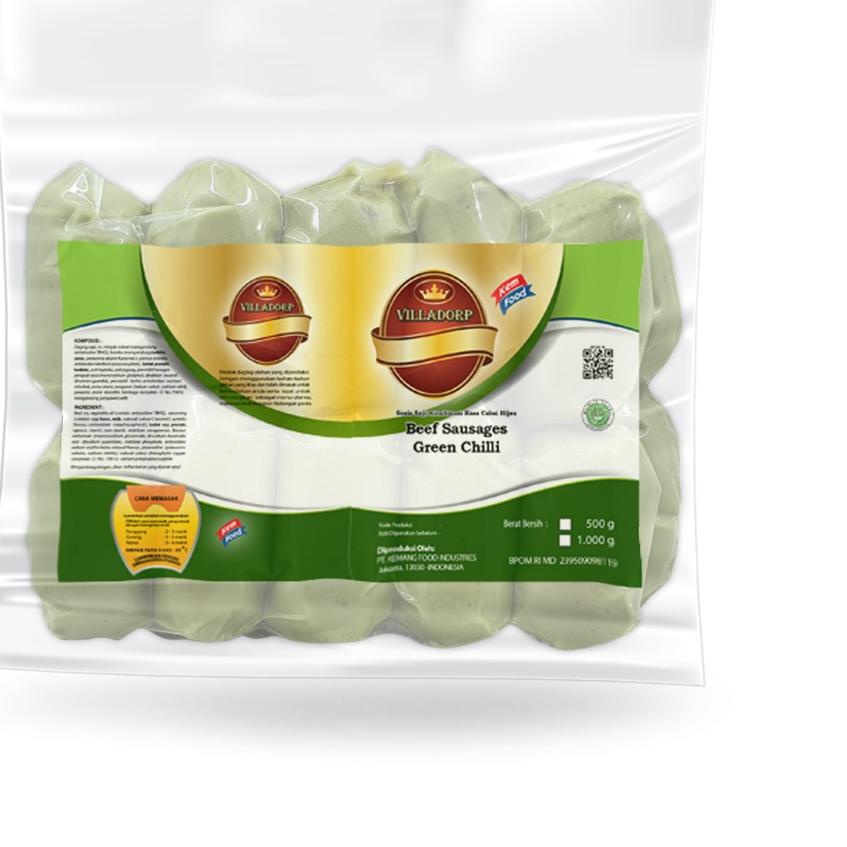 

☻ Sosis Sapi Mini Cabai Hijau Villado500gr ➥