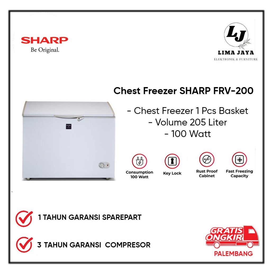 Chest Freezer SHARP FRV-200 Freezer Box Lemari Pembeku Sharp