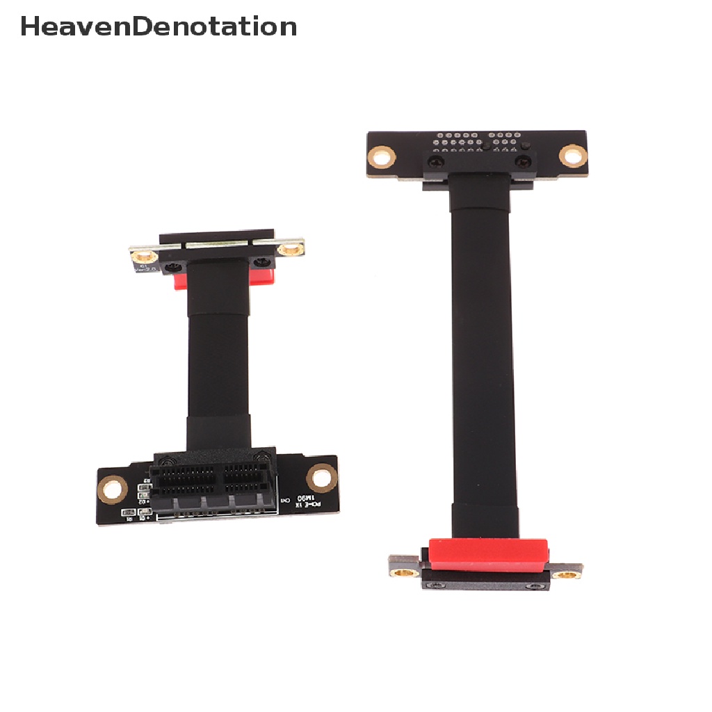 [HeavenDenotation] Pcie X1 Kabel Riser Dual 90derajat Sudut Kanan Extension Cable PCI Express 1x Riser Card Ribbon Extender HDV