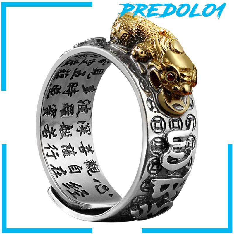 [Predolo1] Opening Rings Adjustable Chinese Feng Shui Decor Hadiah Perhiasan Untuk Pria Cowok