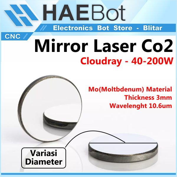 [HAEBOT] Cloudray Mirror Laser CO2 Mo Reflektor Pemantul T3mm CNC Cutting Akrilik Ketebalan 3mm Molybdenum metal Reflective Lens 40 80 100 Watt