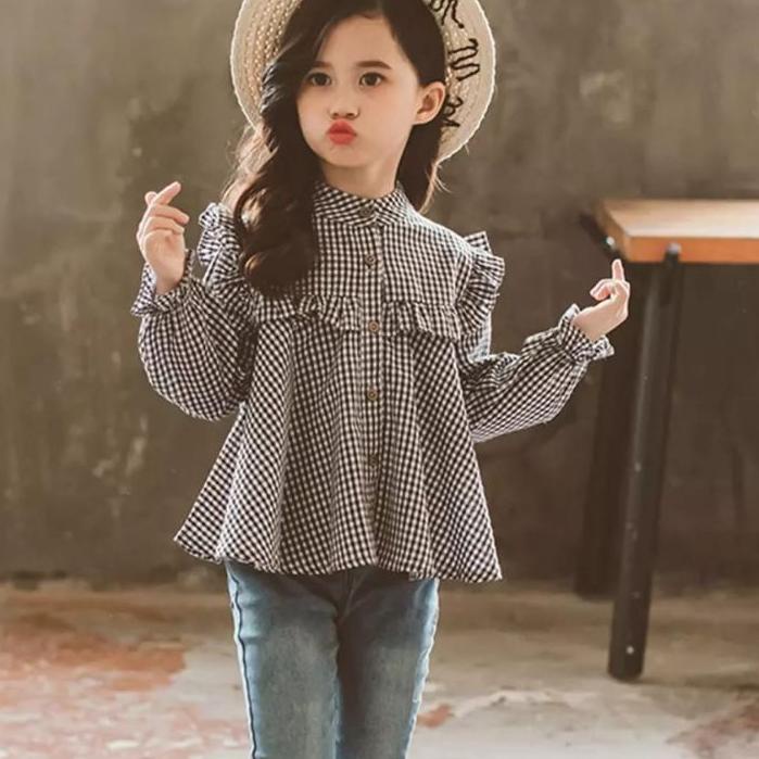 ✽ BLUS ANAK PEREMPUAN MODEL CANTIK(2-12thn)motif kotak-kotak ۞