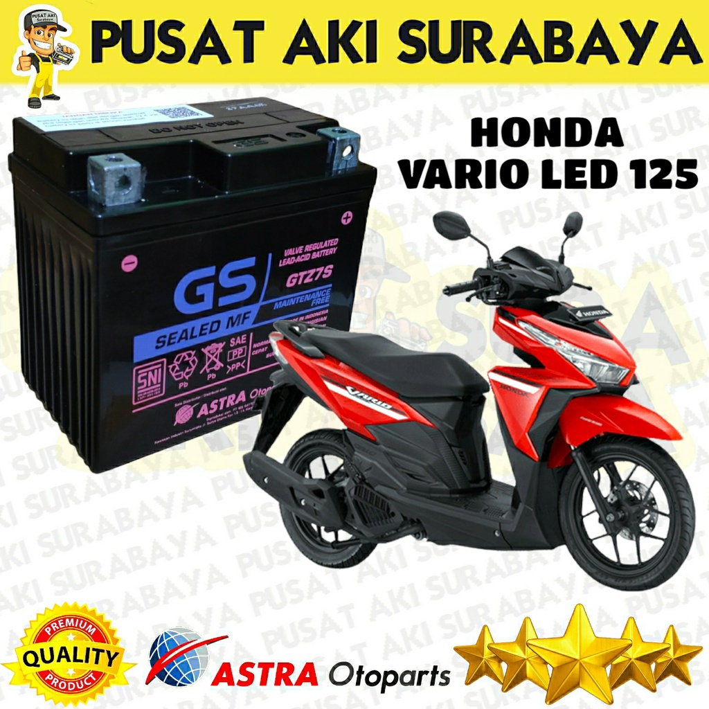AKI GS ASTRA GTZ7S VARIO 125 OLD BEAT SCOOPY CBR SATRIA FU 12VOLT 7AMPER ACCU KERING GS ASLI MTZ6S YTZ6V GTZ6V