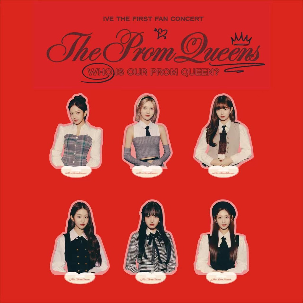 Stand Akrilik Konser Kipas Angin 10CM IVE Pertama THE PROM QUEENS IVE Member Stop Sign Berdiri