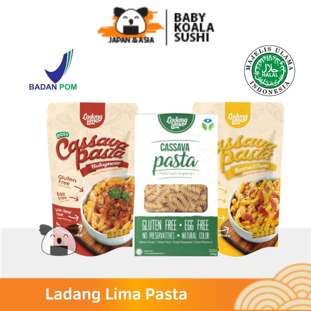 LADANG LIMA Cassava Pasta 115 g Halal | Cheese Original Bolognese | Gluten Free