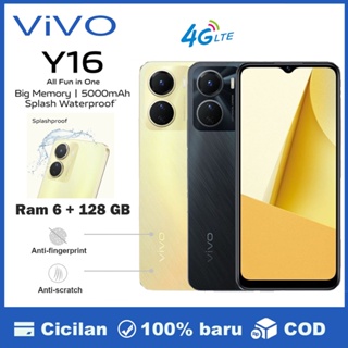 Vivo Y16  RAM 6/128GB Side Fingerprint 5000mAh 6.51 inch Handphone
