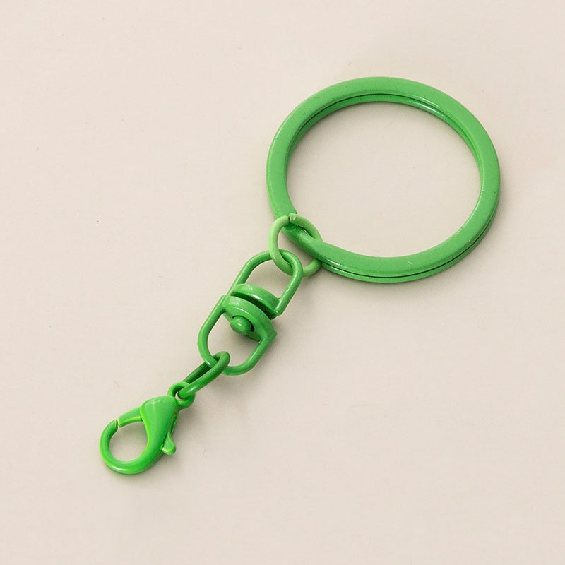 1pcs Color Baking Paint Candy Color Key Ring Gantung 8kata Turn Lobster Ring Key Chain DIY Found Making Key Chain