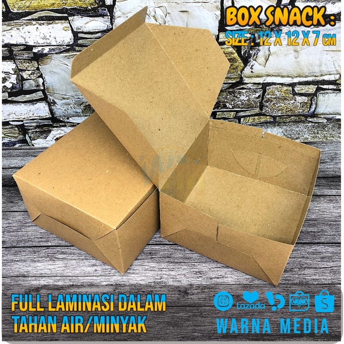 [Tempat Roti] Dus Snack 1212/Box Kue Kecil/Dus Ayam [Pbaked]