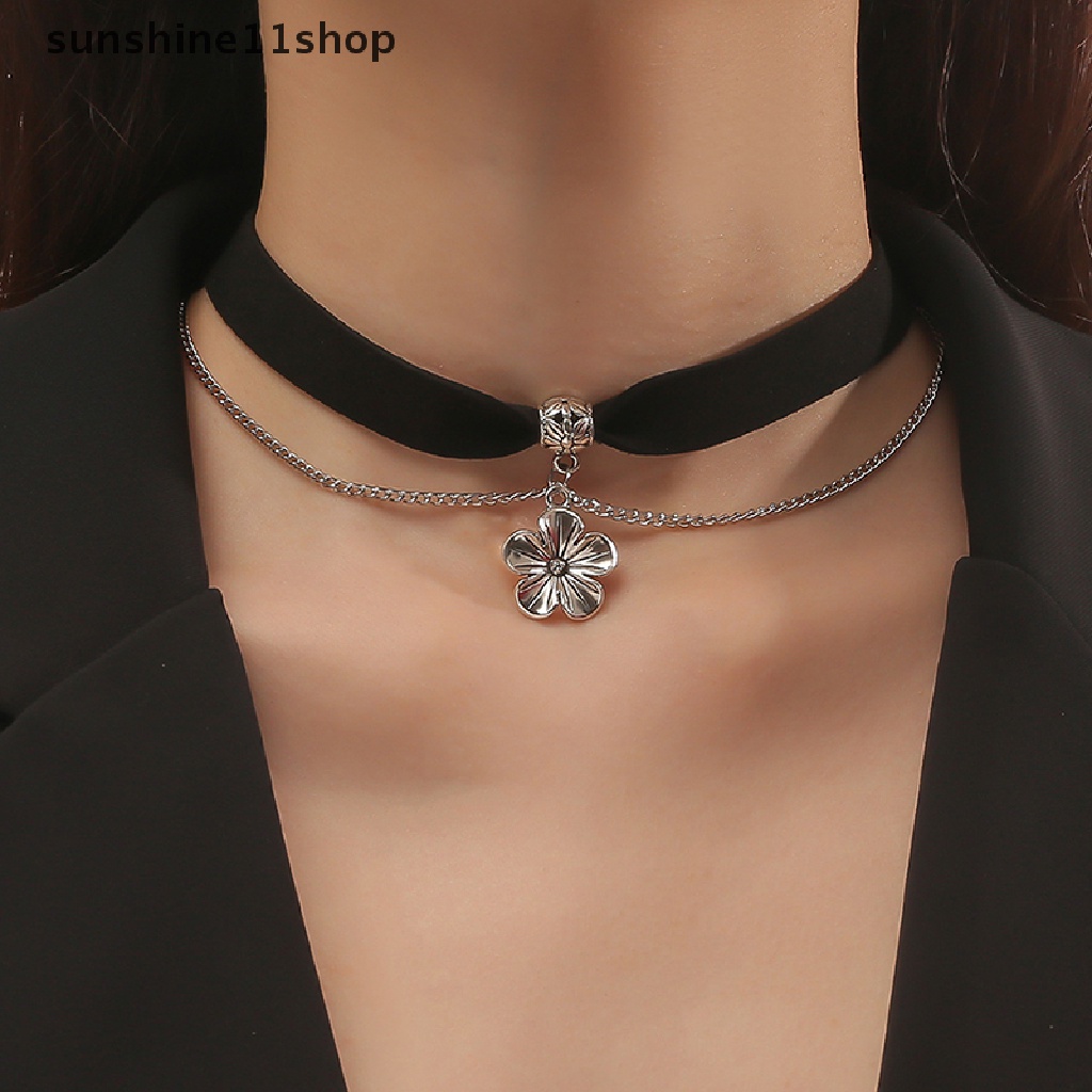 Sho Vintage Hitam Beludru Choker Kalung Gothic Berlapis Emas Kalung Untuk Wanita Gadis Perhiasan Hadiah N