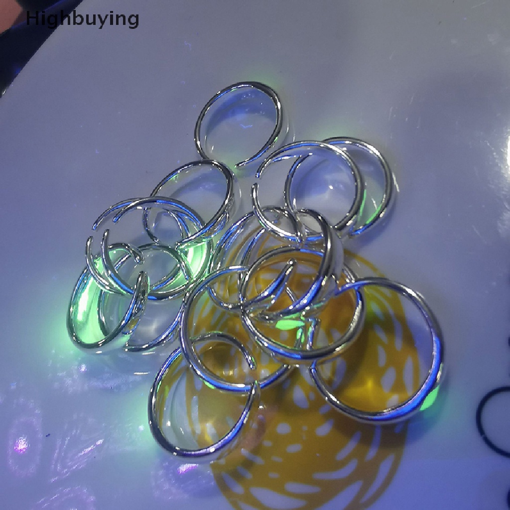 Hbid 1pasang Mode Baru Cinta Jantung Cincin Pembukaan Adjustable Retro Fluorescent Rings Bercahaya Pasangan Jantung Cincin Vintage Jari Gadis Pesta Perhiasan Hadiah Glory