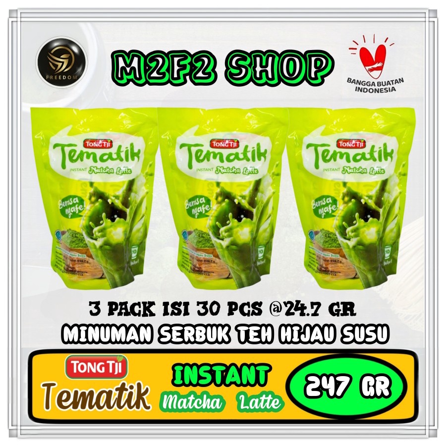 

Teh Bubuk Tong Tji Tematik Rasa Matcha Latte | Hijau Bag - 24,7 gr (Kemasan 3 Pouch)