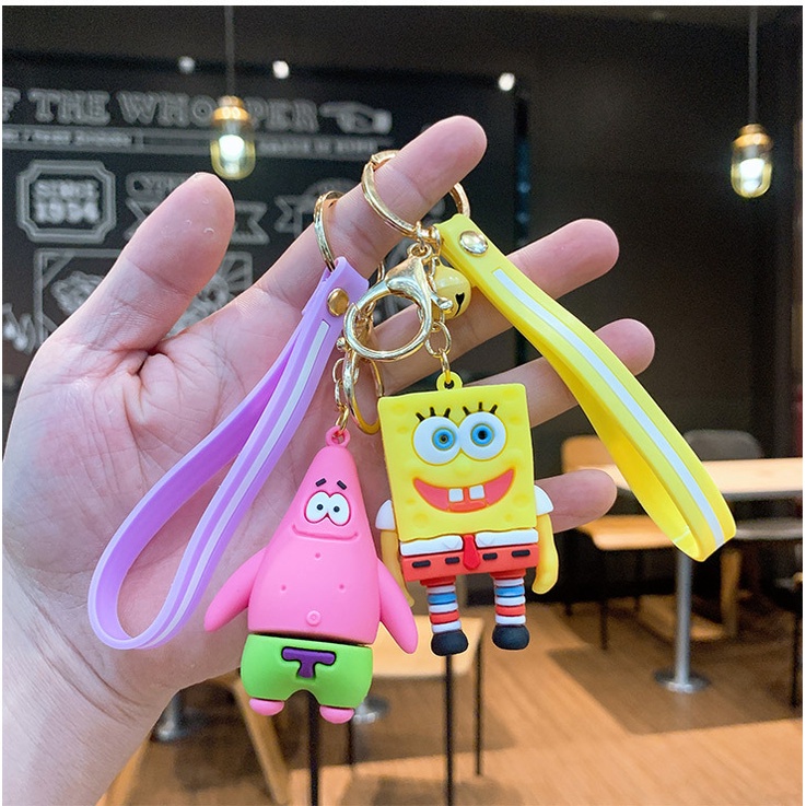 Gantungan Kunci Bentuk Kartun SpongeBob SquarePants Boss | Gantungan Kunci Mobil Kreatif | Gantungan Kunci Bentuk Boneka