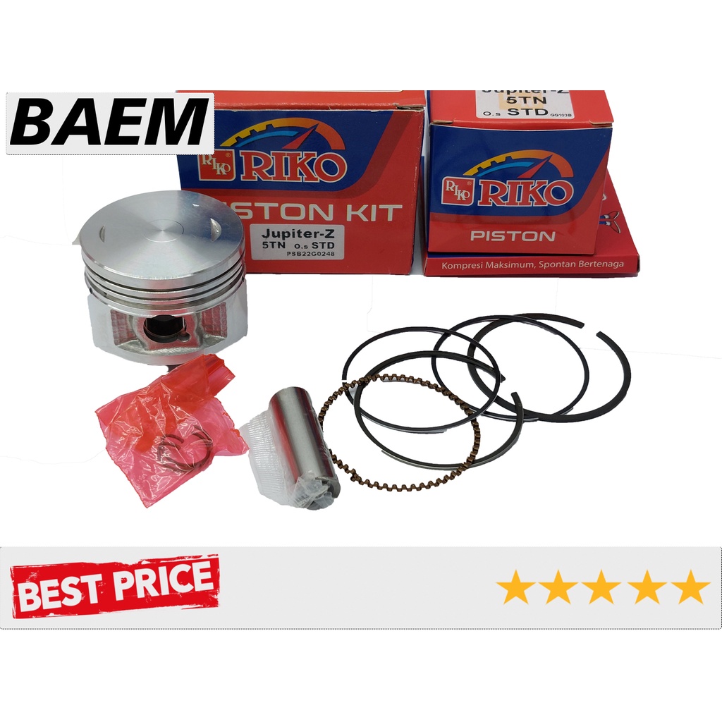 Piston Kit Seher Jupiter Z 5TN Oversize 51 51.5 52 52.5 53 Pin 13 RIKO