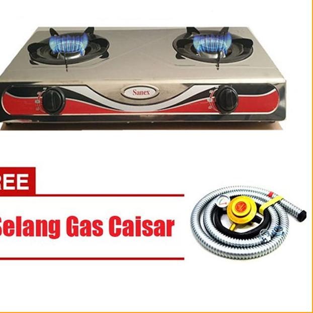 ➮ Kompor 2 Tungku Sanex Kompor Gas 2 tungku Stainless steel Murah ►