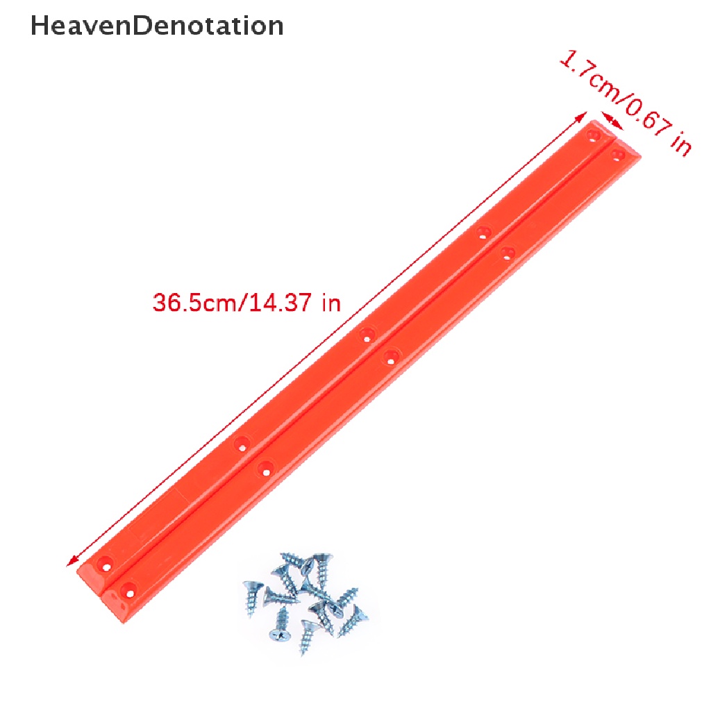 [HeavenDenotation] 1pasang Skateboard Rel Skateboard Plastik Strip Anti-Tabrakan Tepi Melindungi HDV