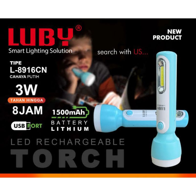Senter Cas Luby Emergency 3 watt L-8916CN