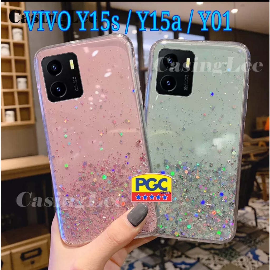SOFTCASE GLITER ( VIVO Y15S / Y15A / Y01 ) TERBARU CASE DOVE GLITER FUZE TRANSPARAN DENGAN PROTEKSI 