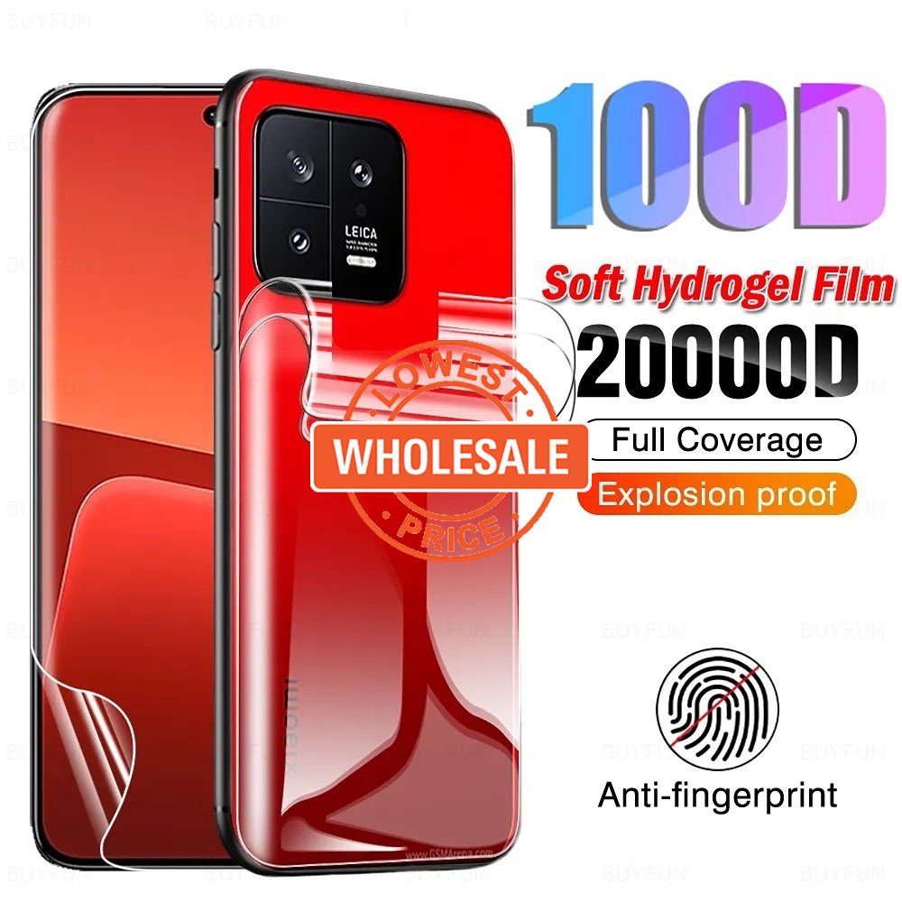 XIAOMI MI [Harga Grosir] Full Coverage Anti Gores Pelindung Layar Belakang HD Bening Anti-fingerprint Soft Hydrogel Film Untuk Xiaomi Mi13Seri