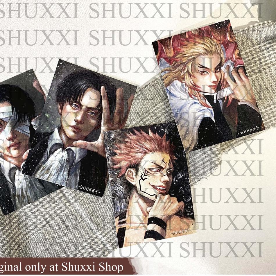 

Kode4k4Jy Attack on Titan Anime Postcard LEVI ACKERMAN NORMAL AND BROKEN || SHUXXI ART