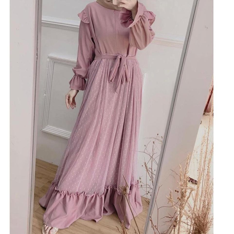 Menarik NAVITA ORGANIZA MAXY DRESS - GAMIS TILE DOT PREMIUM BUSUI - KONDANGAN BRUKAT TERBARU WEDDING