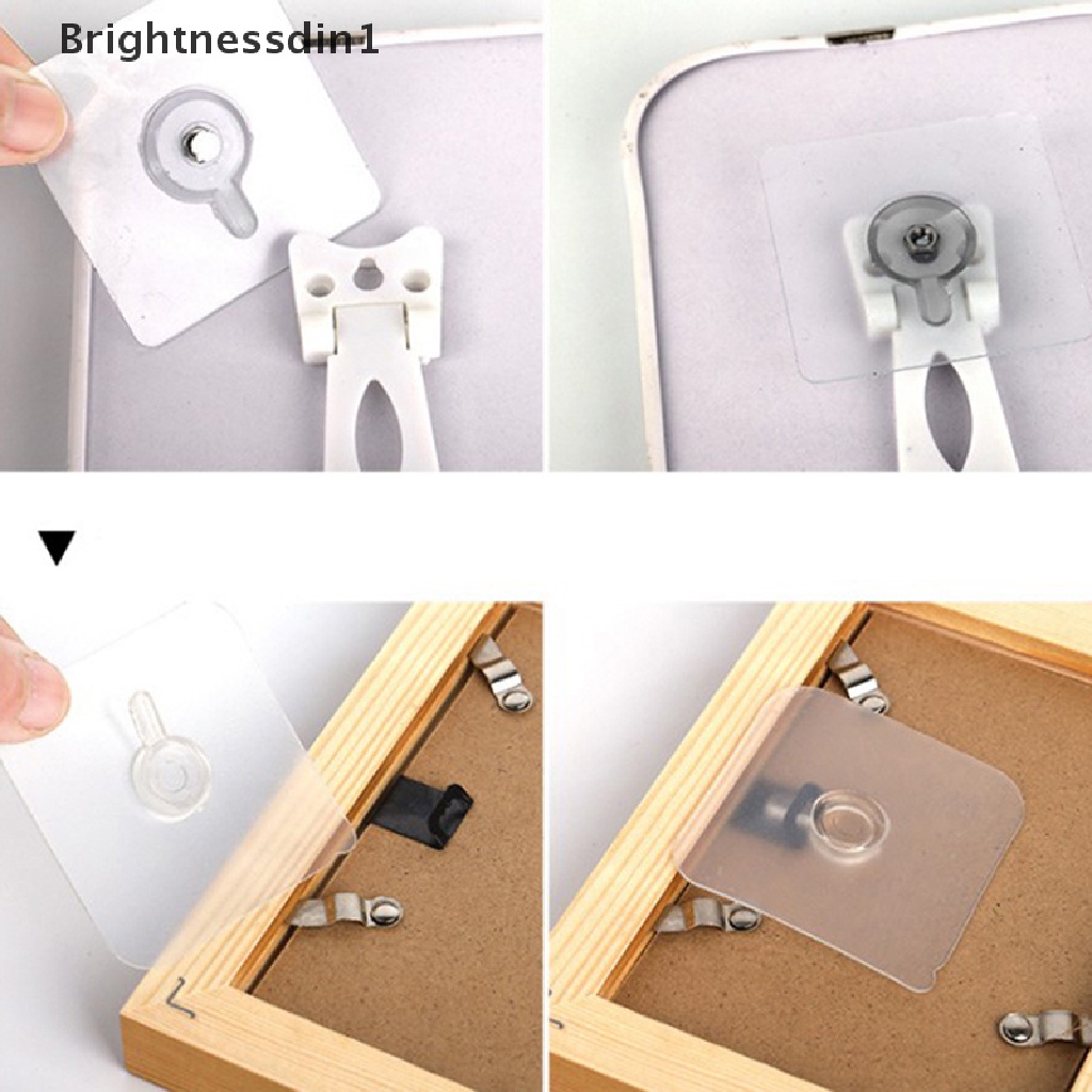 [Brightnessdin1] 4pcs Frame hook free punching Foto Hiasan Dinding Pager Kuat y hook Butik