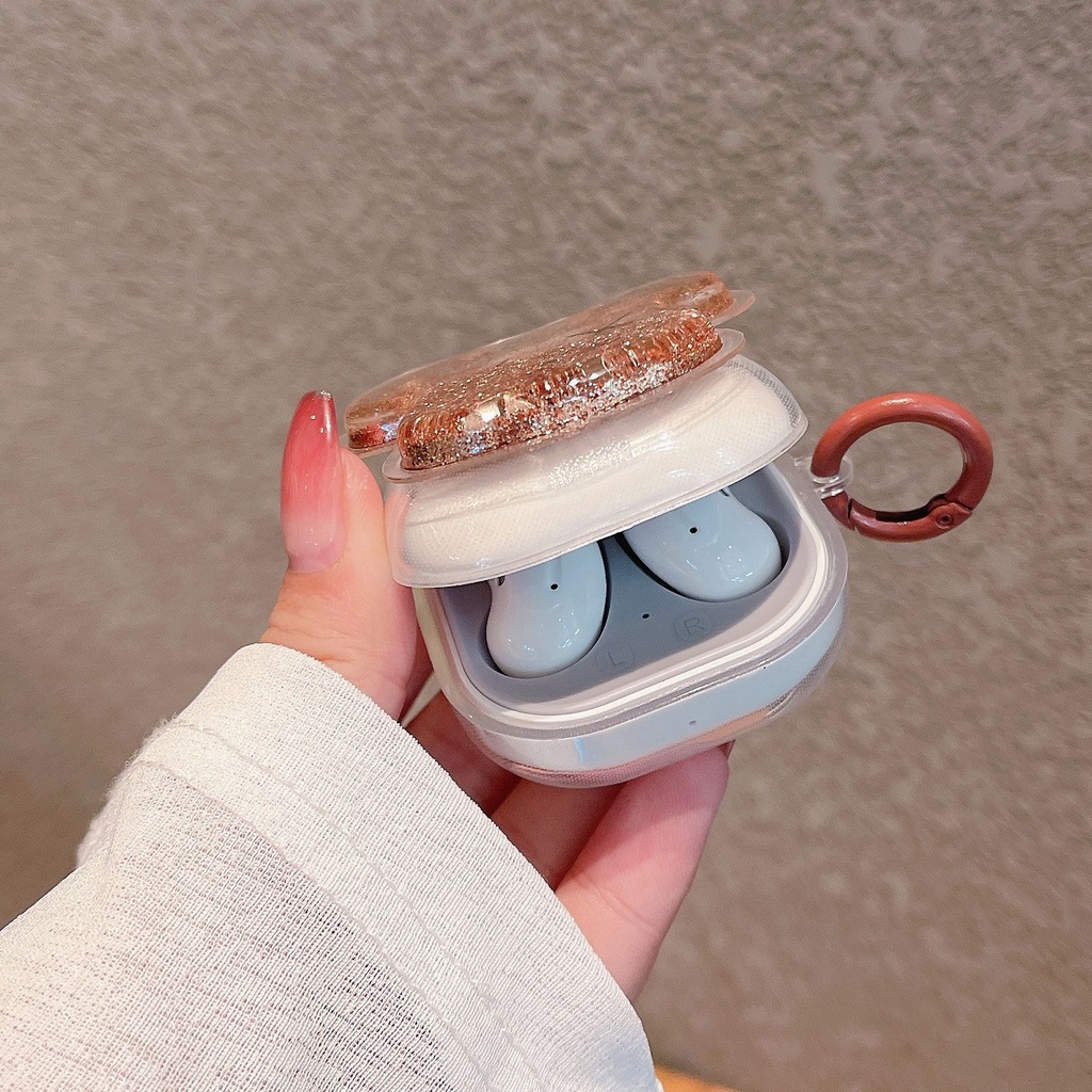 Samsung Buds Pro Pelindung Case Galaxy Buds Live Casing Pelindung Bluetooth Case Bud2 Kartun Pasir Hisap Flash Pink Bear