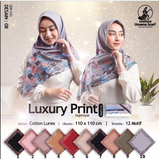 Jilbab Segi Empat Luxury Print LC by Umama Scarf Seri V.03 Motif 8 - 1