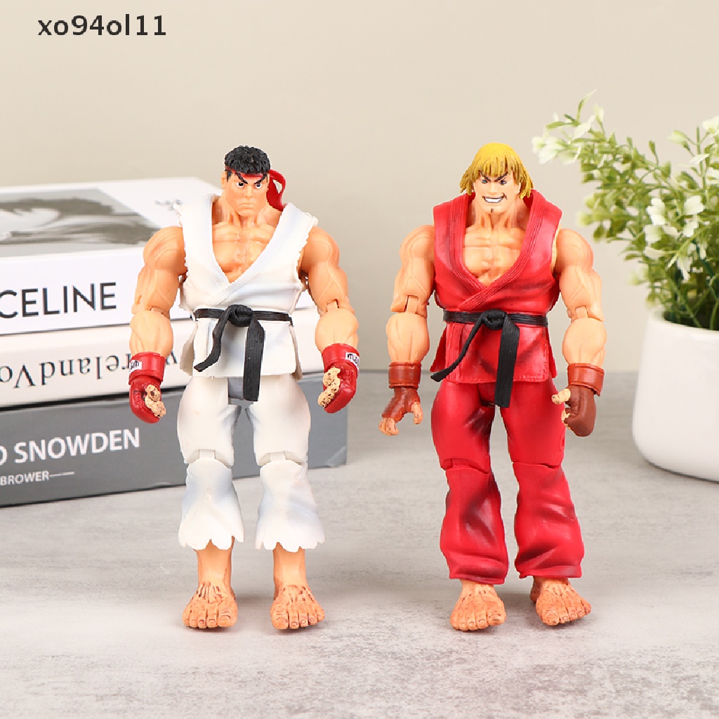 Xo Kawaii Street Fighter Anime Action Figure PVC Mainan Lucu Berdiri Hoshi Ryu Ken Masters Boneka Dekorasi Kamar Hadiah OL