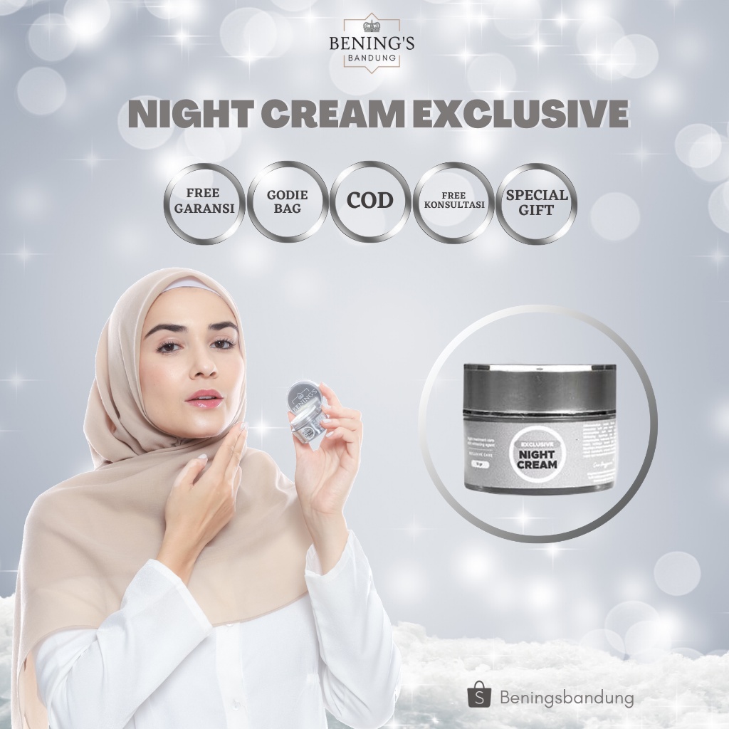 Benings Skincare Ekslusive  flex nightcream untuk flek hitam| Nightcream satuan