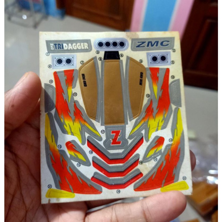 Rep Tamiya decal Stiker Body Neo Tridagger Tridager Zmc ( Loose Aulde)