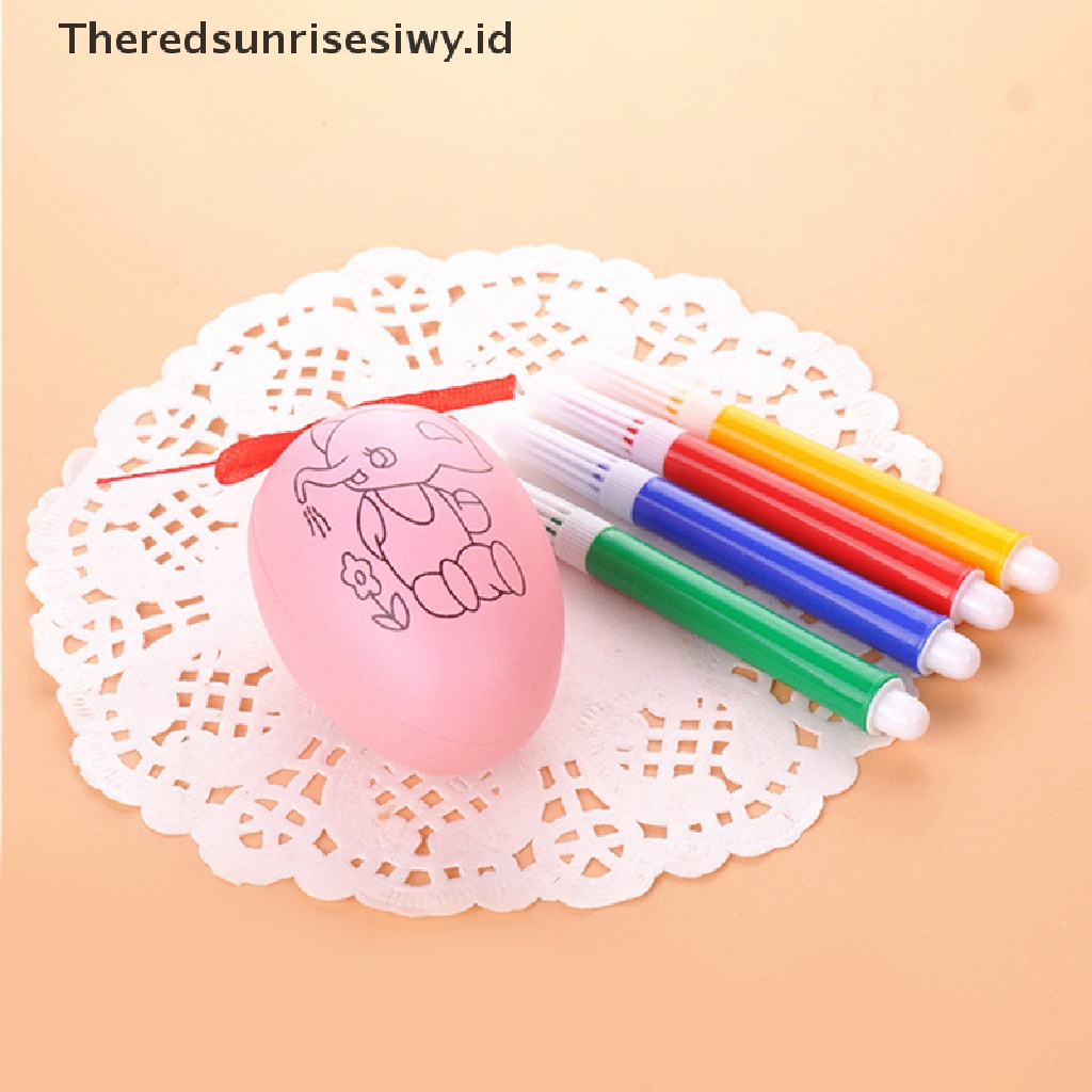 # Baju Lebaran # Diy Paing Foam Egg Easter Gift Party Decor Ation Foam Telur Dengan Pulpen Warna-Warni Untuk Kid Home Festival Craft Supplie~