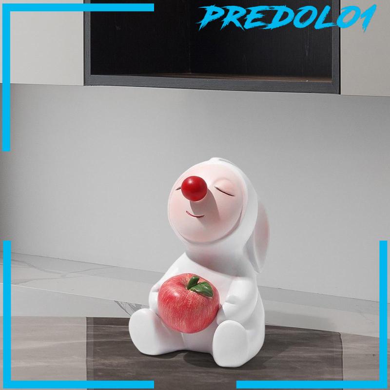 [Predolo1] Bunny Figurine Patung Kelinci Hidung Merah Hias Untuk Dekorasi Paskah Rumah