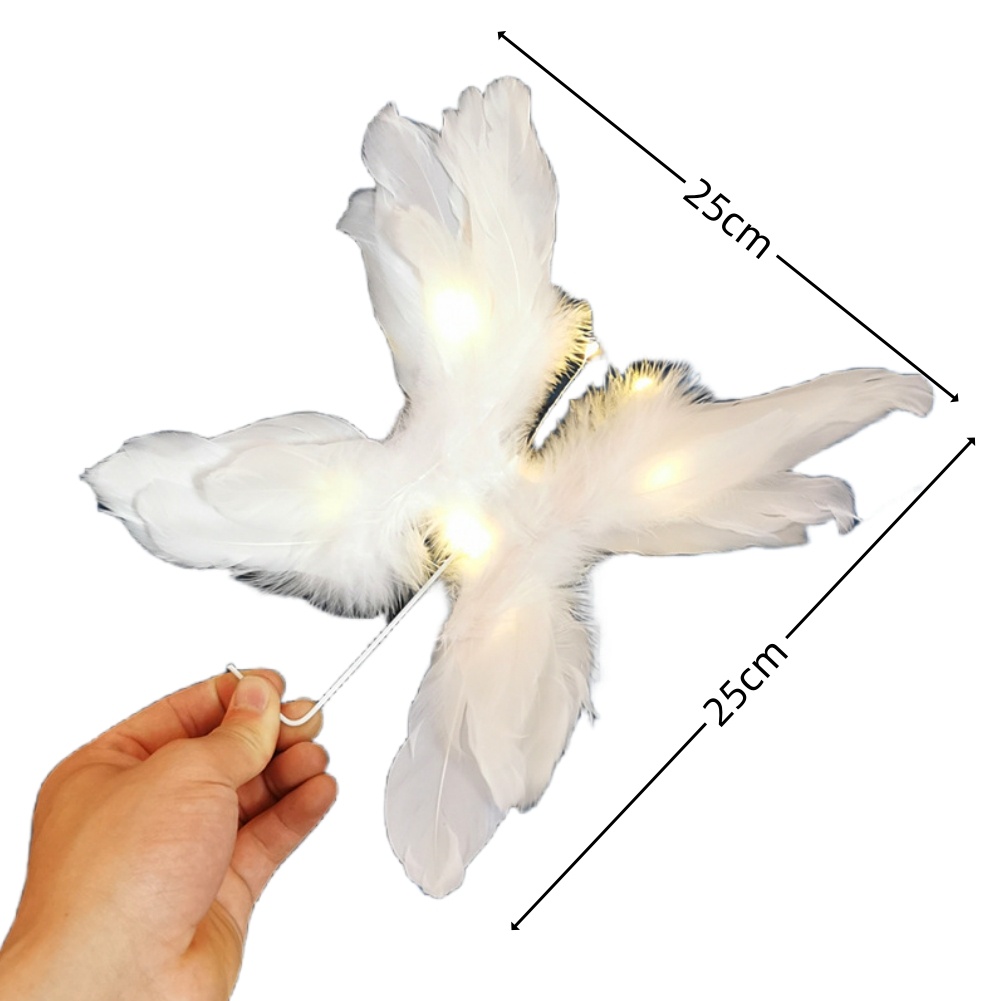 Feather Butterfly Happy Birthday Hiasan Topper Kue Dengan Hiasan Glowing DIY Wanita Perempuan Ulang Tahun DIY Dessert Decorations With Lamp